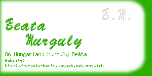 beata murguly business card